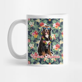 Bernese Mountain Summer Funky Hawaiian, Hawaii Style, Dog Personalized Hawaiian Mug